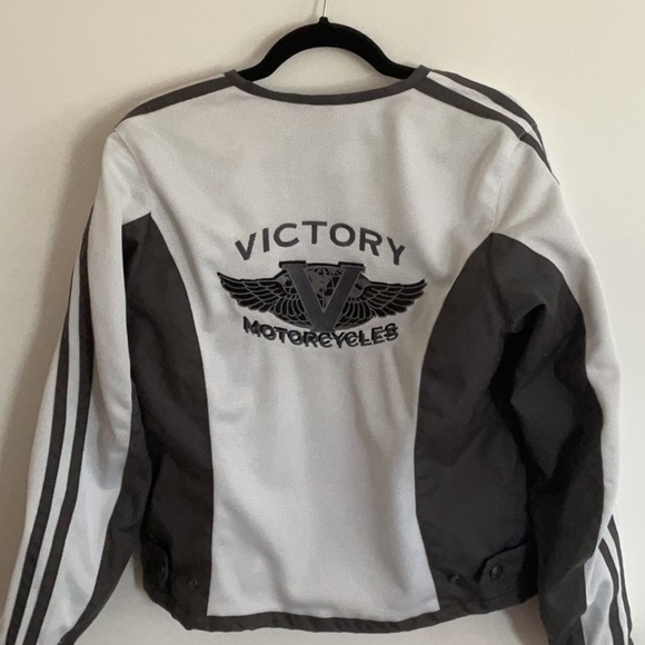 motorcycle Women's Bomber Jacket - Black and White - Picture 4 of 5